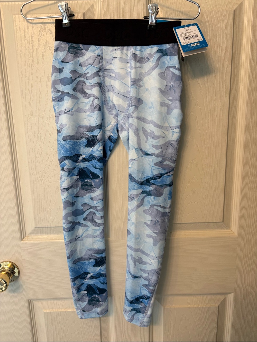 NWT DSG Boys Cold Weather Compression  Tight Pants Ice Blue Camo Size Medium